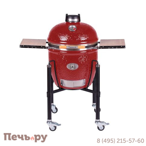 Керамический гриль Monolith Lechef Pro Series 2.0 Red с боковыми столиками и подставкой фото 4