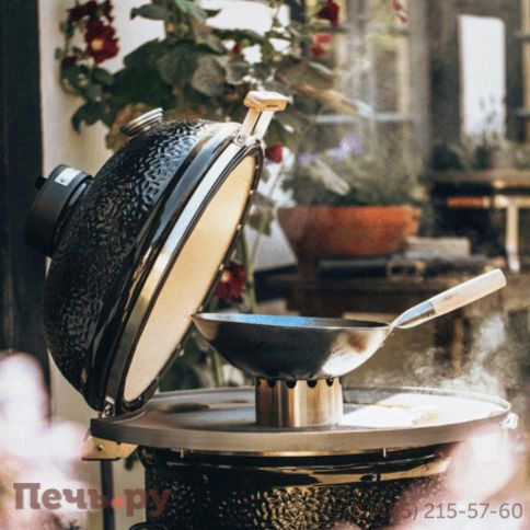 Керамический гриль Monolith Lechef Pro Series 2.0 Red с боковыми столиками и подставкой фото 5