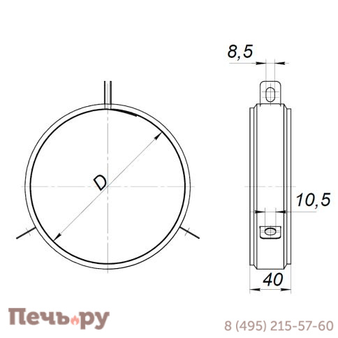 Хомут под растяжки Вулкан VBR50 (AISI 439 0,5) черный фото 4