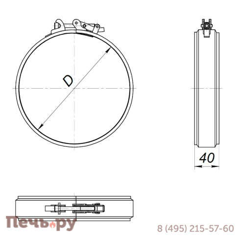 Хомут соединительный Вулкан VBR50 (AISI 439 0,5) с защелкой, черный фото 4