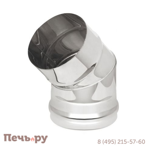 Колено Везувий нерж. 45 гр. (AISI 430/0.8мм) 2 секции фото