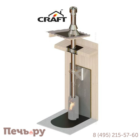 Комплект дымохода Крафт (Craft), нержсталь, проход через крышу, верхний выход фото