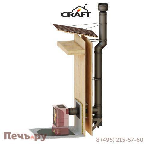 Комплект Крафт (Craft) HF-25BP, нержсталь, черный, проход через стену, задний выход фото