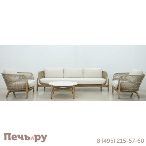 Комплект деревянной плетеной мебели Tagliamento Talara TAG/TALARA/LOUNGE3 фото 7
