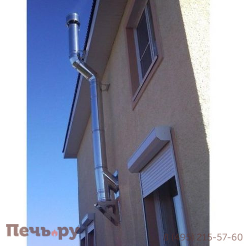 Комплект дымохода Дымок, нержсталь, проход через крышу, задний выход фото 26