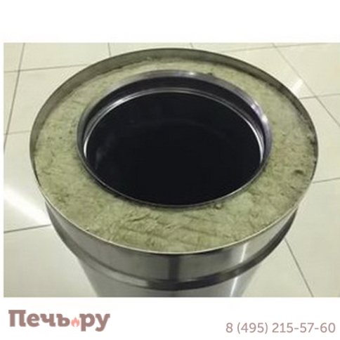 Комплект дымохода Дымок, нержсталь, проход через стену, верхний выход фото 31