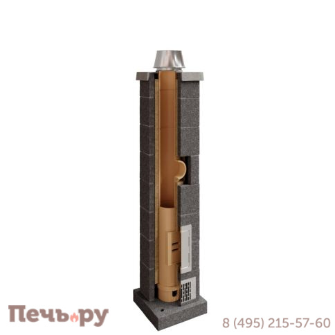 Комплект дымохода КераСтиль Универсал д.140 мм с плитой по месту тип 1 фото