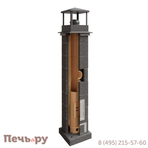 Комплект дымохода КераСтиль Универсал д.140 мм с верхним комплектом тип 2 фото