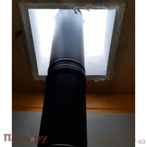 Комплект дымохода Schiedel Permeter, нержсталь, черный, проход через крышу, верхний выход фото 49