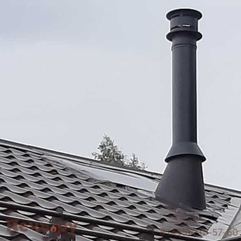Комплект дымохода Schiedel Permeter, нержсталь, черный, проход через крышу, верхний выход фото 50