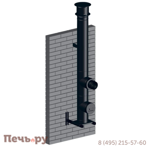 Комплект дымохода Schiedel Permeter, нержсталь, черный,  проход через стену, задний выход + изоляционные материалы фото 30