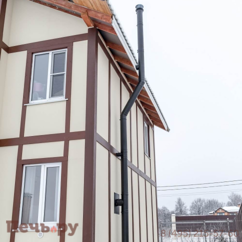 Комплект дымохода Schiedel Permeter, нержсталь, черный,  проход через стену, задний выход + изоляционные материалы фото 33