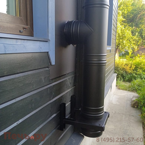 Комплект дымохода Schiedel Permeter, нержсталь, черный,  проход через стену, задний выход + изоляционные материалы фото 42