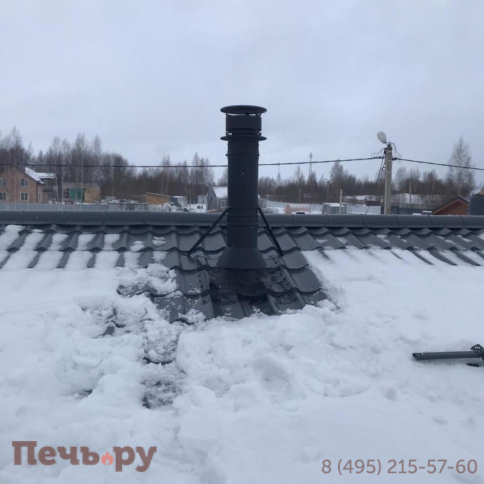 Комплект дымохода Schiedel Permeter Ultra, нержсталь, черный, проход через крышу, верхний выход + изоляционные материалы фото 23