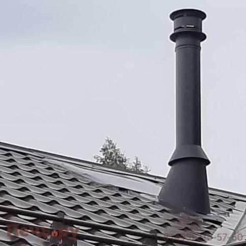 Комплект дымохода Schiedel Permeter Ultra, нержсталь, черный, проход через крышу, верхний выход + изоляционные материалы фото 28