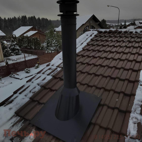 Комплект дымохода Schiedel Permeter Ultra, нержсталь, черный, проход через крышу, верхний выход + изоляционные материалы фото 30