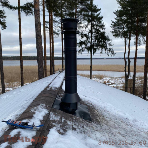 Комплект дымохода Schiedel Permeter Ultra, нержсталь, черный, проход через крышу, верхний выход + изоляционные материалы фото 31