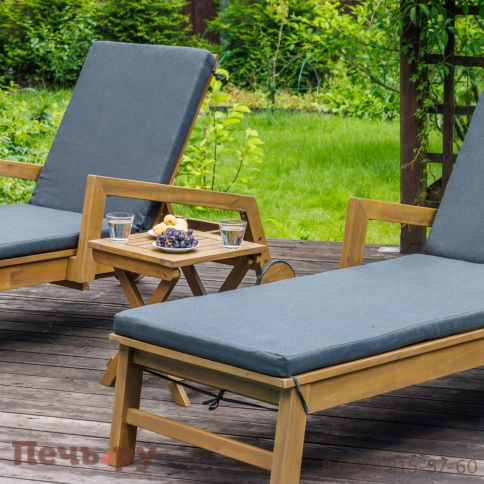 Комплект из 2-х шезлонгов Royal Family PAOLO из акации и столика LUCIO фото 4