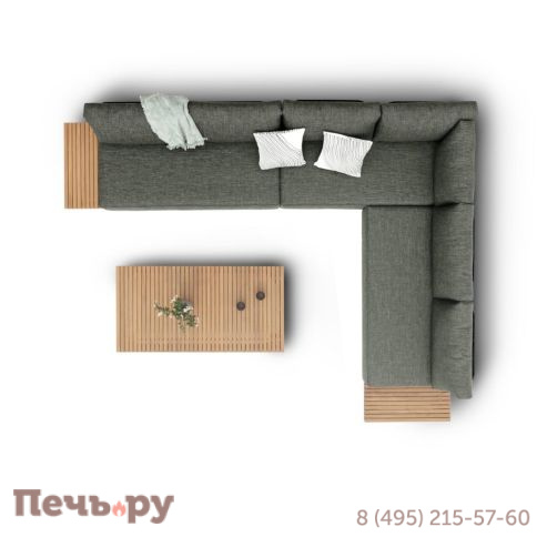 Комплект лаунж мебели Brafritid Goteborg, антрацит/натуральный, алюминий/тик фото 5