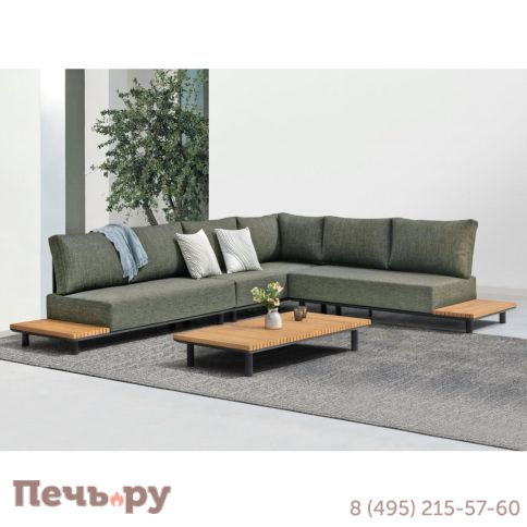 Комплект лаунж мебели Brafritid Goteborg, антрацит/натуральный, алюминий/тик фото