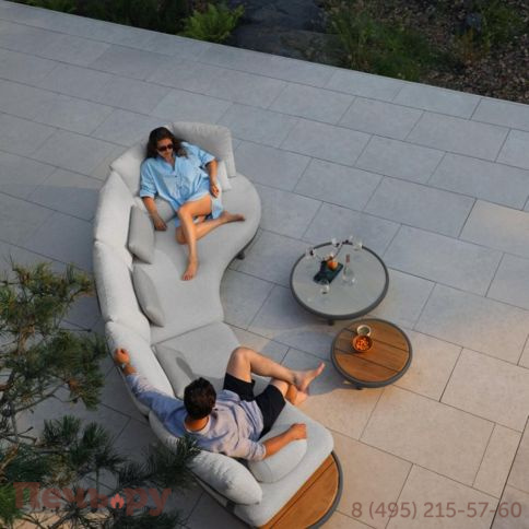 Комплект лаунж мебели Brafritid Gotland, антрацит/серый, алюминий/тик фото 5