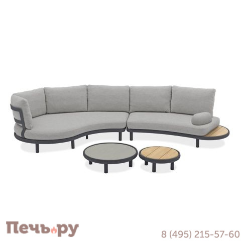 Комплект лаунж мебели Brafritid Gotland, антрацит/серый, алюминий/тик фото