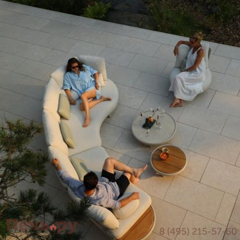 Комплект лаунж мебели Brafritid Gotland, бежевый, алюминий/тик фото 5