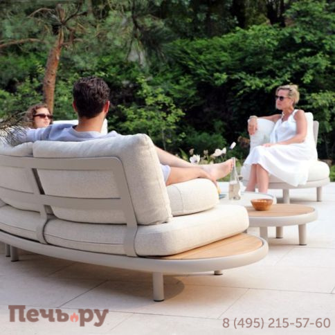 Комплект лаунж мебели Brafritid Gotland, бежевый, алюминий/тик фото 9