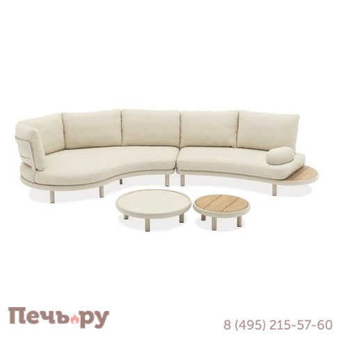 Комплект лаунж мебели Brafritid Gotland, бежевый, алюминий/тик фото