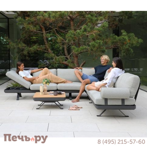 Комплект лаунж мебели Brafritid Lund 1, антрацит/серый, алюминий фото