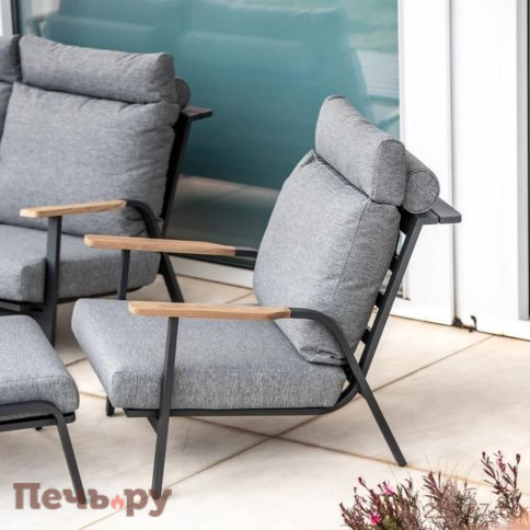 Комплект лаунж мебели Brafritid Malmo с 2-х местным диваном, антрацит/серый, алюминий фото 4