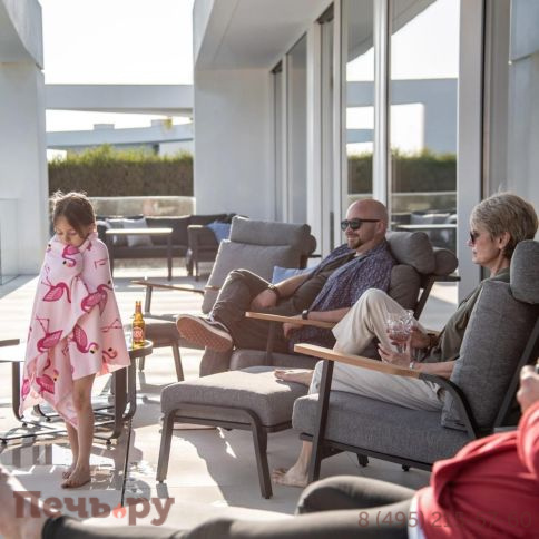 Комплект лаунж мебели Brafritid Malmo с 2-х местным диваном, антрацит/серый, алюминий фото 6