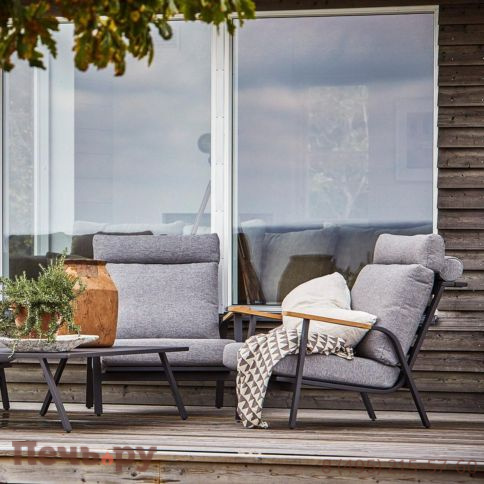 Комплект лаунж мебели Brafritid Malmo с 2-х местным диваном, антрацит/серый, алюминий фото 8