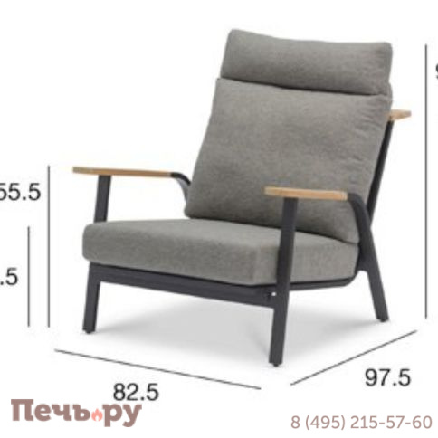 Комплект лаунж мебели Brafritid Malmo с 2-х местным диваном, антрацит/светло-серый, алюминий фото 13