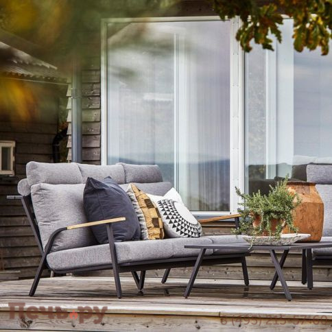 Комплект лаунж мебели Brafritid Malmo с 3-х местным диваном, антрацит/серый, алюминий фото 2