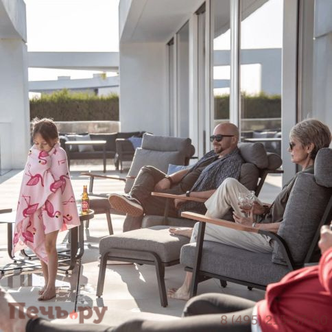 Комплект лаунж мебели Brafritid Malmo с 3-х местным диваном, антрацит/серый, алюминий фото 3