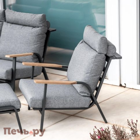 Комплект лаунж мебели Brafritid Malmo с 3-х местным диваном, антрацит/серый, алюминий фото 4