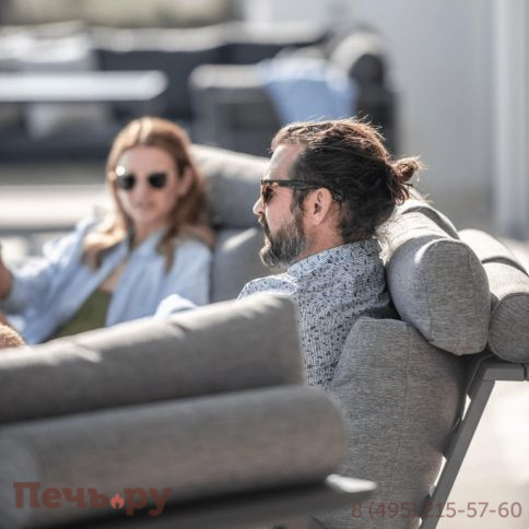 Комплект лаунж мебели Brafritid Malmo с 3-х местным диваном, антрацит/серый, алюминий фото 9