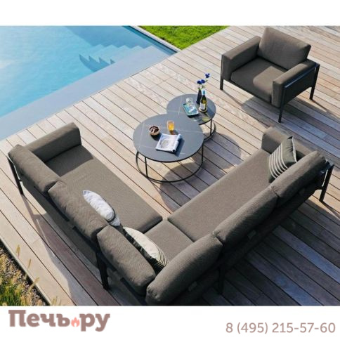 Комплект лаунж мебели Brafritid Stockholm 1 антрацит/серый, алюминий фото