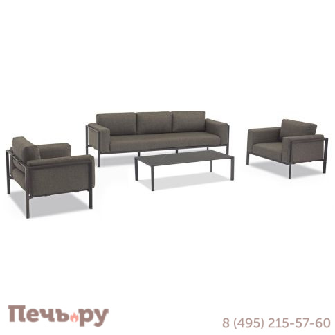 Комплект лаунж мебели Brafritid Stockholm 3 антрацит/серый, алюминий фото