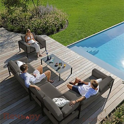 Комплект лаунж мебели Brafritid Stockholm антрацит/серый, алюминий фото 3