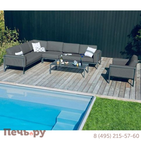 Комплект лаунж мебели Brafritid Stockholm антрацит/серый, алюминий фото