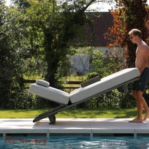 Комплект лежаков Brafritid Gotland антрацит/серый, алюминий/тик фото 11