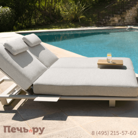 Комплект лежаков Brafritid Gotland бежевый, алюминий/тик фото 14