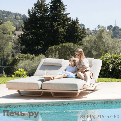 Комплект лежаков Brafritid Gotland бежевый, алюминий/тик фото 5