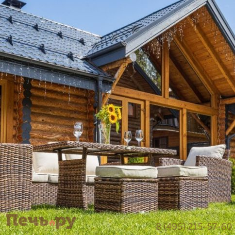 Комплект мебели Royal Family Zoya из искусственного ротанга коричневого цвета фото 4