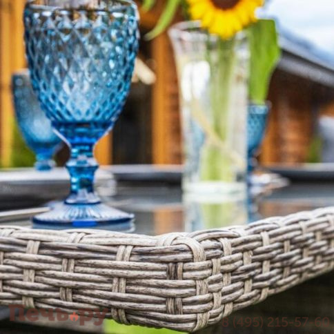 Комплект мебели Royal Family Zoya из искусственного ротанга серого цвета фото 7