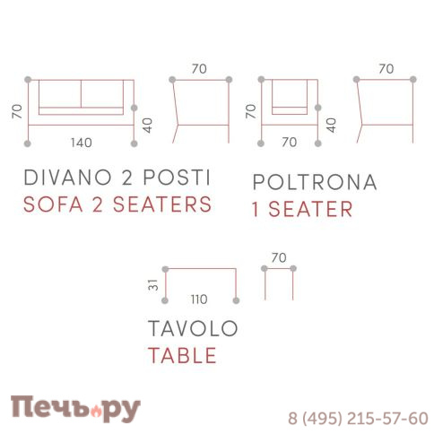 Комплект мягкой мебели Grattoni Capri фото 5