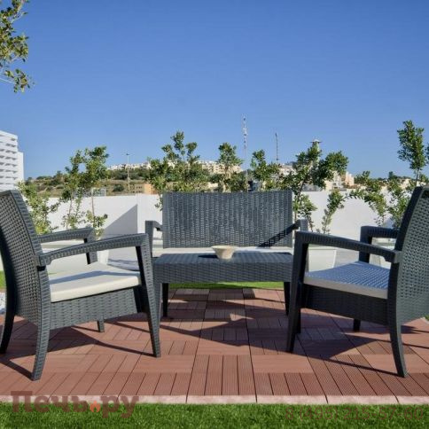 Комплект пластиковой плетеной мебели Siesta Contract Miami Lounge Set фото 10