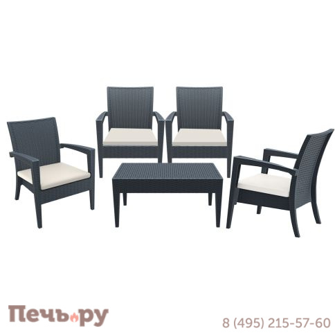 Комплект пластиковой плетеной мебели Siesta Contract Miami Lounge Set-2 фото